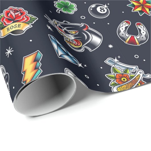 Vintages Geschenkpapier (Rolleneckpunkt)