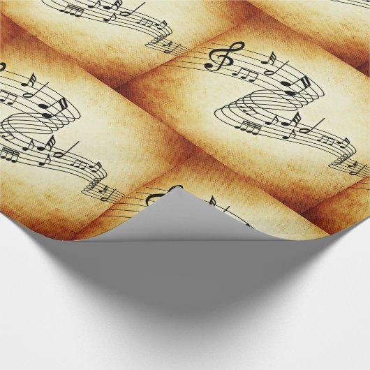 Vintages Geschenkpapier für Musiknotes (Ecke)