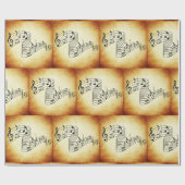 Vintages Geschenkpapier für Musiknotes (Flach)