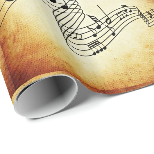 Vintages Geschenkpapier für Musiknotes (Rolleneckpunkt)