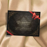 Vintages Geschenkzertifikat für Gerahmte Damaskus Postkarte<br><div class="desc">Vintage Gerahmte Damaskus Red Ribbon Geschenkgutscheine Postkarten.</div>