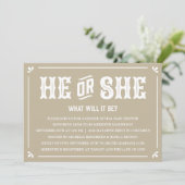 Vintages Geschlecht offenbart Kinderdusche Einladu Einladung (Stehend Vorderseite)