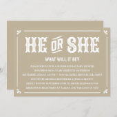 Vintages Geschlecht offenbart Kinderdusche Einladu Einladung (Vorne/Hinten)