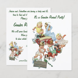 Vintages Geschlecht zeigt Babydusche Party Einladu Einladung