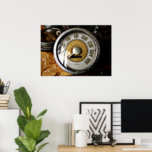 Vintages Geschwindigkeitsmessgerät Poster (Heimbüro)