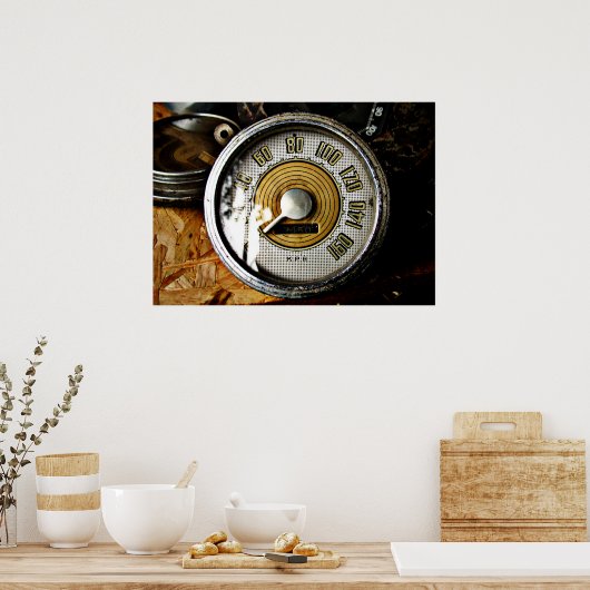 Vintages Geschwindigkeitsmessgerät Poster (Küche)