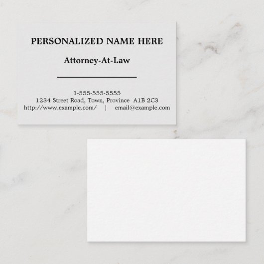 Vintages Gesetzesberufliche Geschäfts-Karte Visitenkarte (Vorne/Hinten)