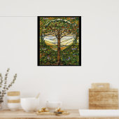 Vintages gestanztes Glass Muster Apple Tree Art Pr Poster (Küche)