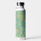 Vintages, gestörtes Aquamarines Federmuster Trinkflasche (Rechts)