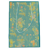 Vintages, gestörtes, Aquamarines Muster Mittlere Geschenktüte (Vorderseite)