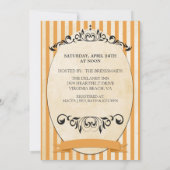 Vintages gestreiftes Brautparty Einladung-orange Einladung (Rückseite)