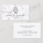 Vintages gestuftes Cake-Logo auf der Marmorbäckere Visitenkarte (Vorne/Hinten)