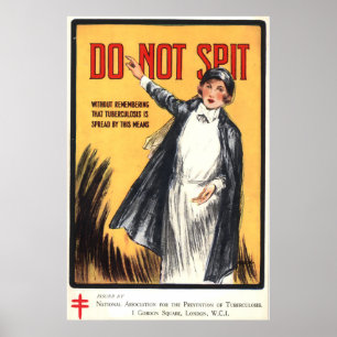 Vintages Gesundheitspflegeplakat "Nicht spucken" Poster