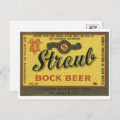 Vintages Getränke-Etikett Postkarte (Vorne/Hinten)