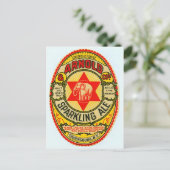 Vintages Getränke-Etikett Postkarte (Stehend Vorderseite)