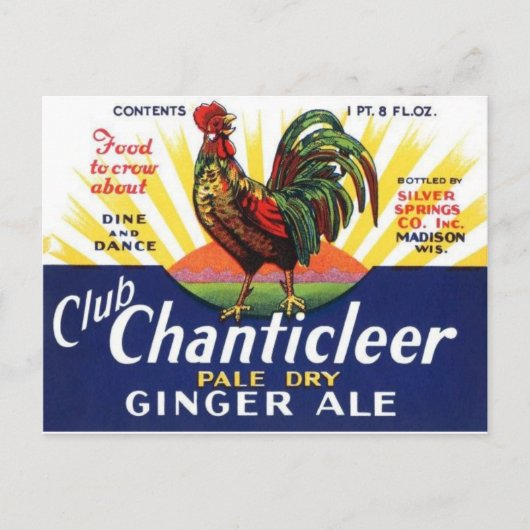 Vintages Getränke-Etikett Postkarte (Vorderseite)