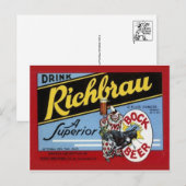 Vintages Getränke-Etikett Postkarte (Vorne/Hinten)