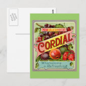 Vintages Getränkeetikett Postkarte (Vorne/Hinten)