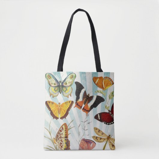 Vintages Gewebe Inspiriert Butterfly Tote Bag Tasche (Vorderseite)