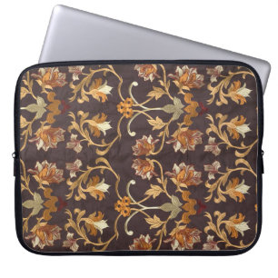 Vintages Gewebe mit bestickten Blume, Rücken Laptopschutzhülle