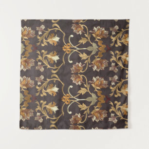 Vintages Gewebe mit bestickten Blume, Rücken Wandteppich