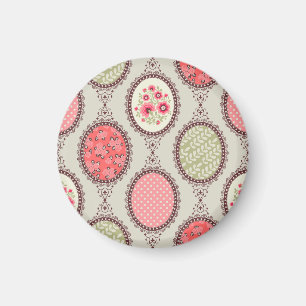 Vintages Gewebe: Patchwork Nahtloses Design. Magnet