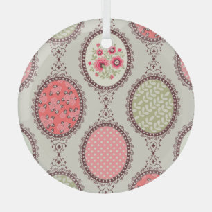 Vintages Gewebe: Patchwork Nahtloses Design. Ornament Aus Glas