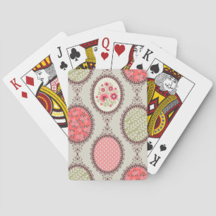 Vintages Gewebe: Patchwork Nahtloses Design. Spielkarten