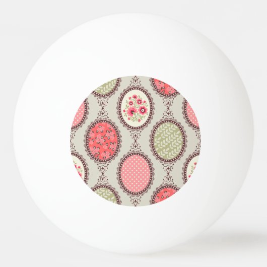 Vintages Gewebe: Patchwork Nahtloses Design. Tischtennisball (Vorderseite)