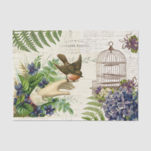 Vintages Gewebepapier für Vögel Seidenpapier