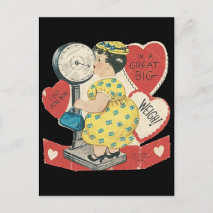 Vintages Gewicht der Liebe Valentin Feiertagspostkarte