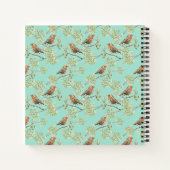 Vintages gezeichnetes europäisches Vogelmuster Notizblock (Rückseite)