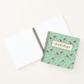 Vintages gezeichnetes europäisches Vogelmuster Notizblock (Innenseite)