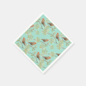 Vintages gezeichnetes europäisches Vogelmuster Serviette (Ecke)