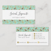 Vintages gezeichnetes europäisches Vogelmuster Visitenkarte (Vorne/Hinten)