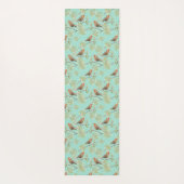 Vintages gezeichnetes europäisches Vogelmuster Yogamatte (Rückseite)