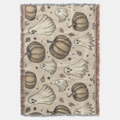 Vintages Ghosts & Pumpkins Halloween-Muster (2) Decke (Vorderseite Vertikal)