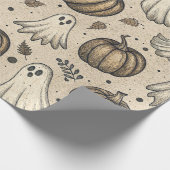 Vintages Ghosts & Pumpkins Halloween-Muster (2) Geschenkpapier (Ecke)