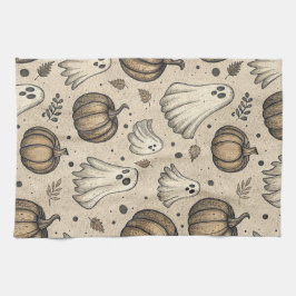 Vintages Ghosts & Pumpkins Halloween-Muster (2) Geschirrtuch