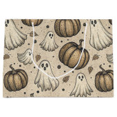 Vintages Ghosts & Pumpkins Halloween-Muster (2) Große Geschenktüte (Vorderseite)