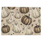 Vintages Ghosts & Pumpkins Halloween-Muster (2) Große Geschenktüte (Rückseite)