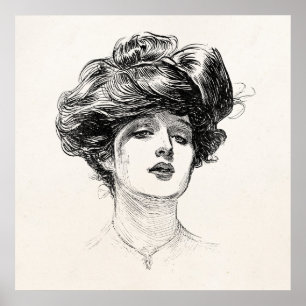 Vintages Gibson-Mädchen Edwardian Retro Poster