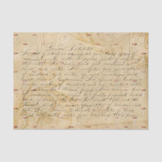 Vintages Gift Antidote Pilz Seidenpapier (Vorderseite)