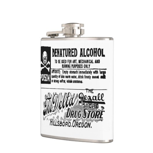 Vintages Giftetikett Flachmann (Links)