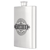 Vintages Giftetikett mit Cyanide Flachmann (Links)