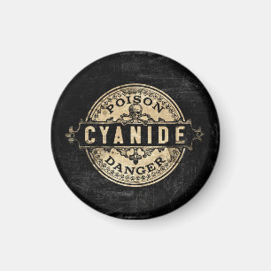 Vintages Giftetikett mit Cyanide Magnet