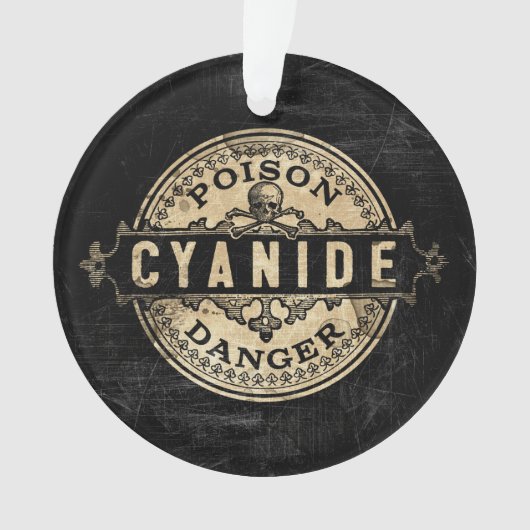Vintages Giftetikett mit Cyanide Ornament (Vorderseite)
