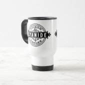 Vintages Giftetikett mit Cyanide Reisebecher (Vorderseite Links)