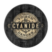 Vintages Giftetikett mit Cyanide Schneidebrett (Vorderseite)