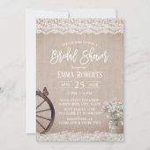 Vintages Gipskraut Blume Jar Brautparty Einladung (Vorderseite)